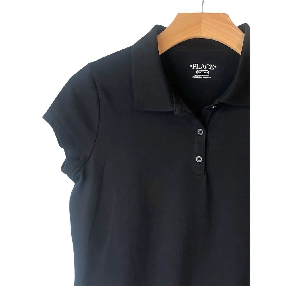 The Children's Place Girls Black Polo Shirt Size 2XL